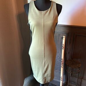 Kardashian collection green bodycon with faux leather.  Size Large